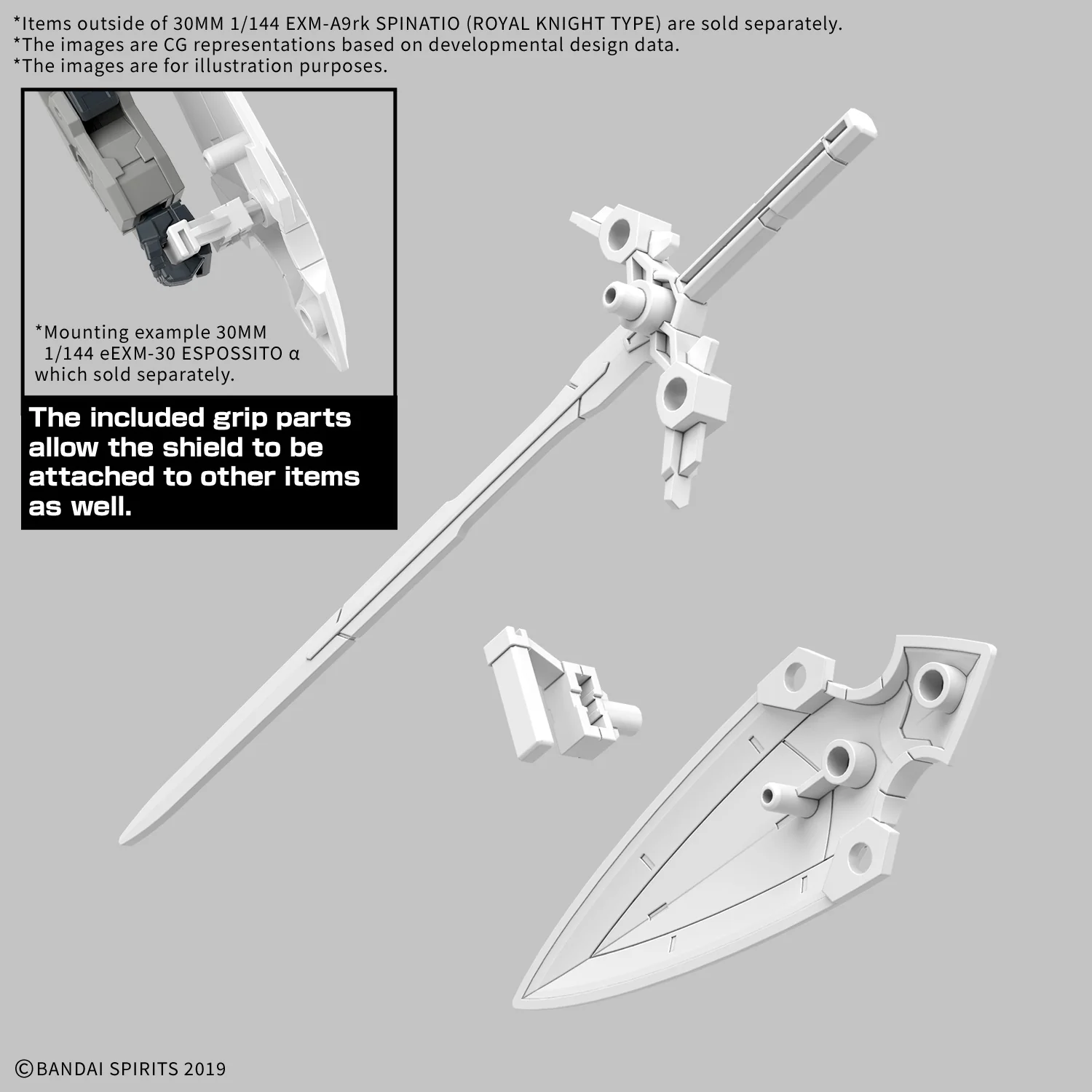 Bandai 30 Minutes Missions 30MM 1/144 EXM-A9rk Spinatio (Royal Knight Type) Model Kit - Image 12