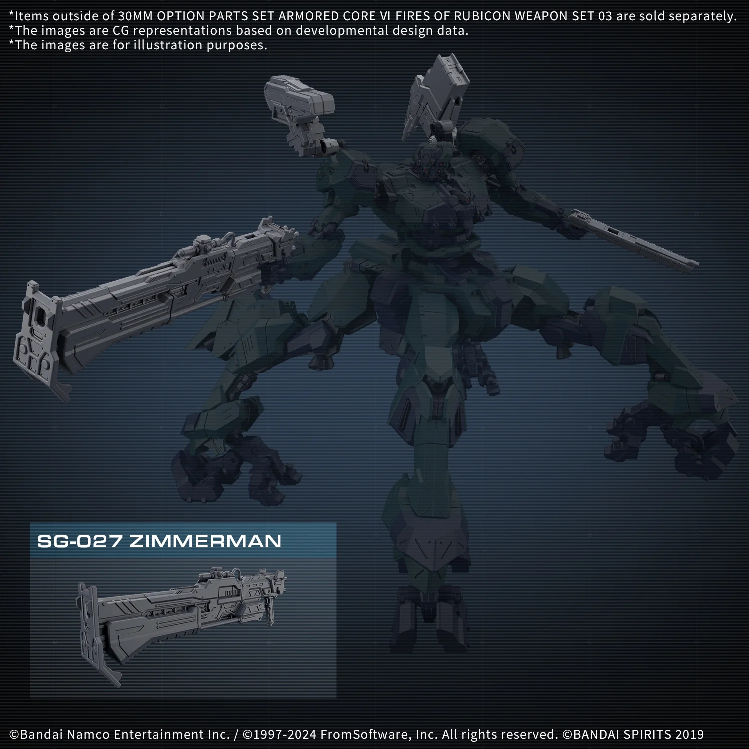 Bandai 30 Minutes Missions 30MM Armored Core VI Option Parts Set Weapon Set 03 Model Kit - Image 10