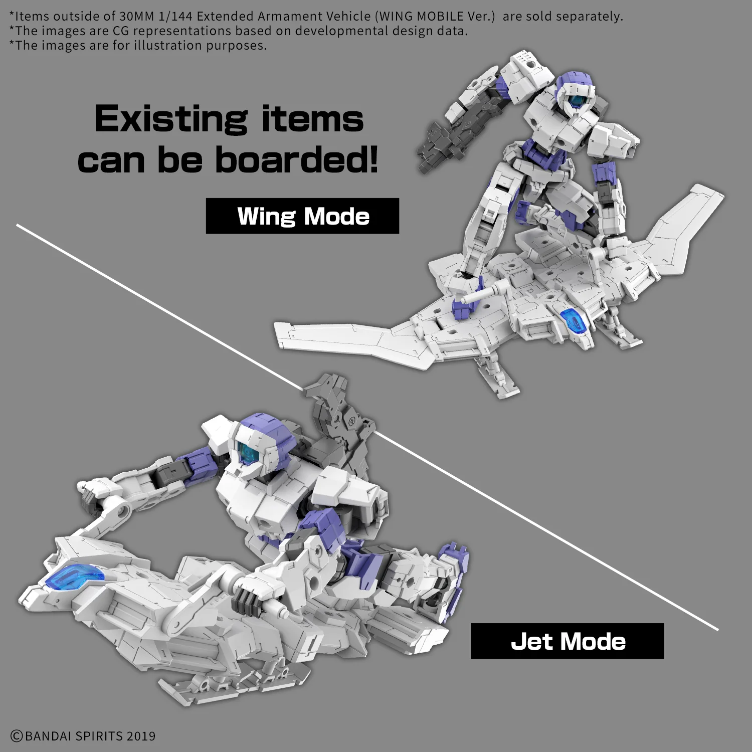 Bandai 30 Minutes Missions 30MM EV-19 Extended Armament Vehicle (Wing Mobile Ver.) Model Kit - Image 14