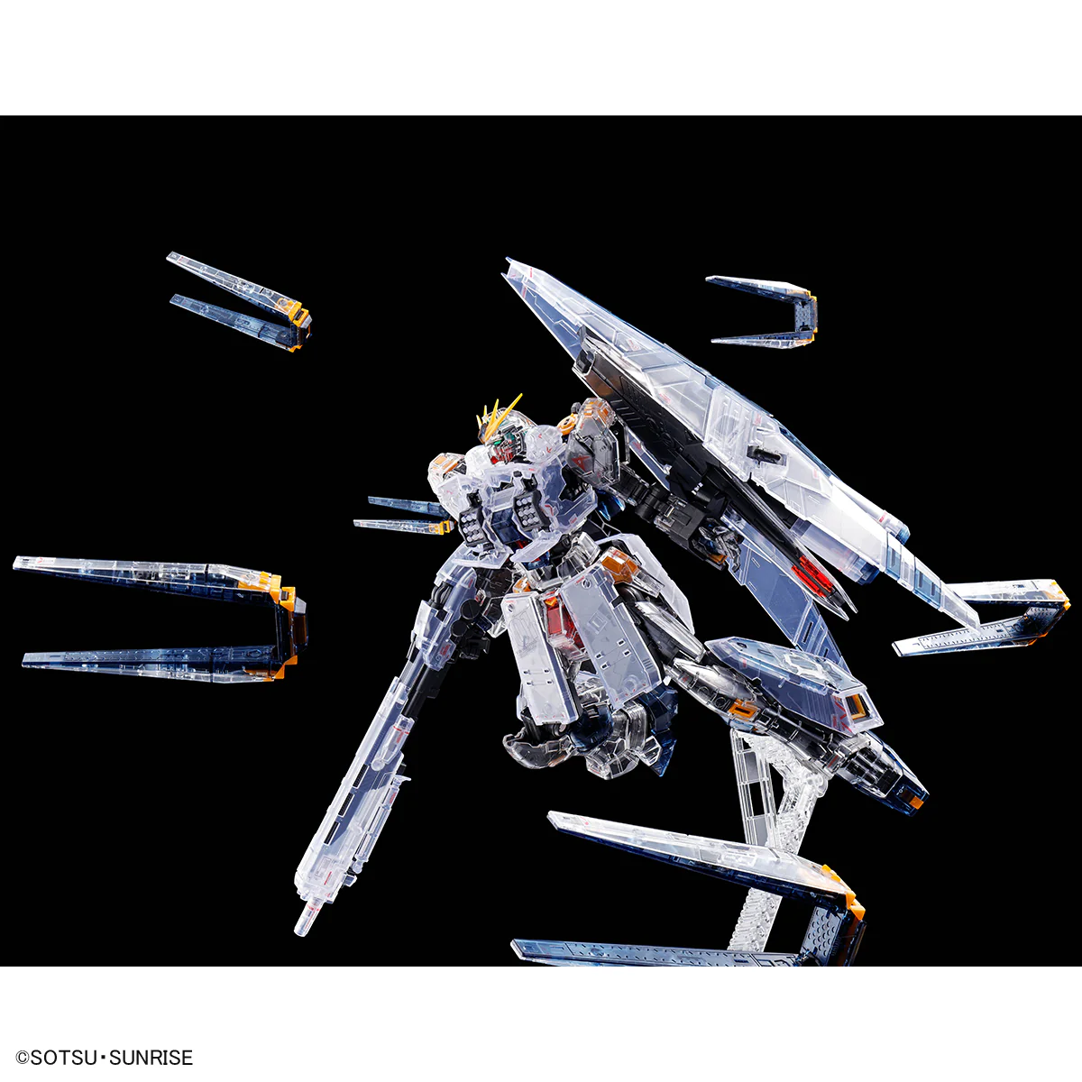 Bandai Gundam Base Exclusive RG 1/144 Nu Gundam HWS (Clear Color) - Image 3