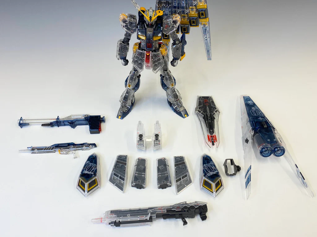 Bandai Gundam Base Exclusive RG 1/144 Nu Gundam HWS (Clear Color) - Image 5