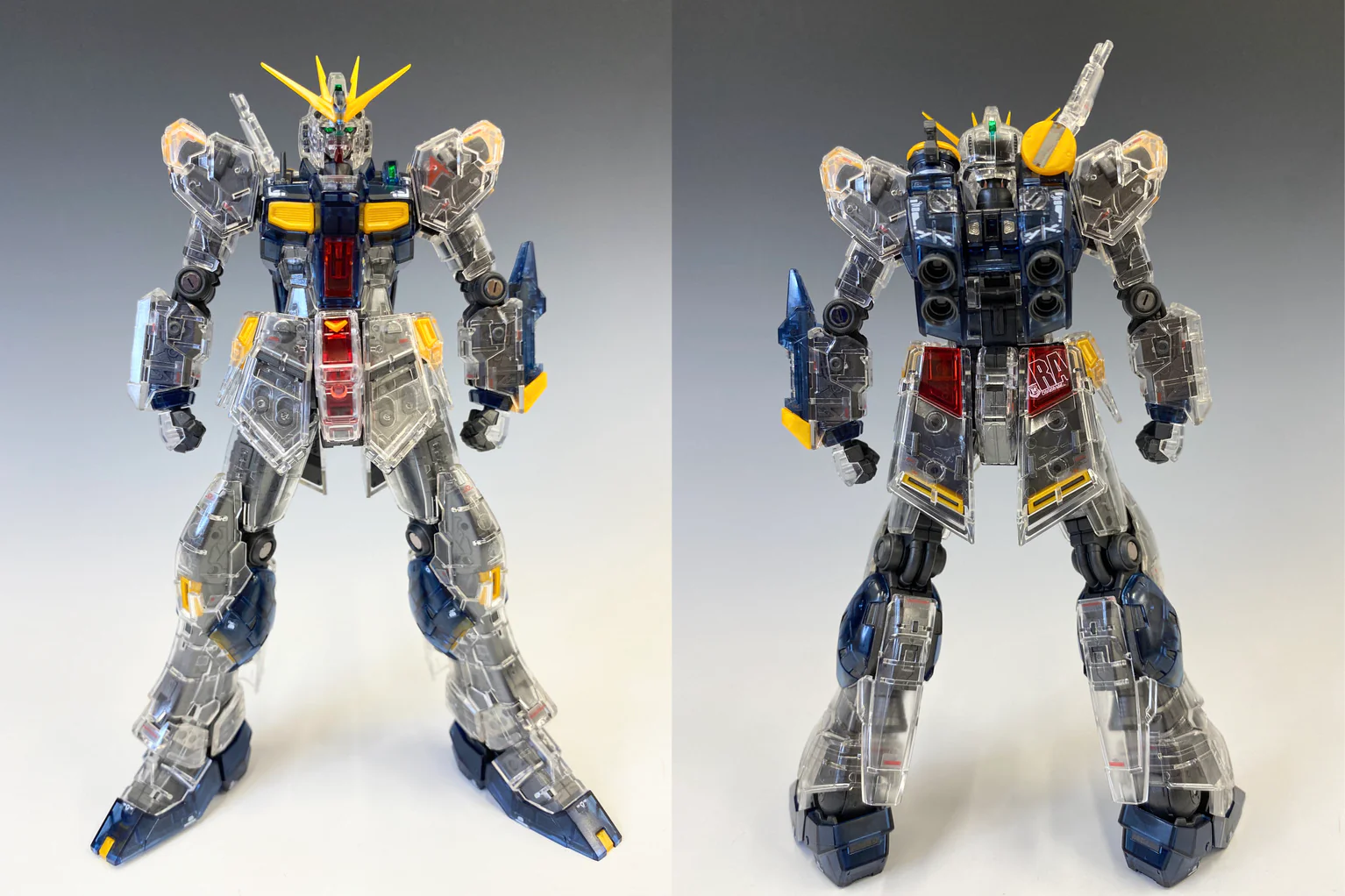 Bandai Gundam Base Exclusive RG 1/144 Nu Gundam HWS (Clear Color) - Image 6