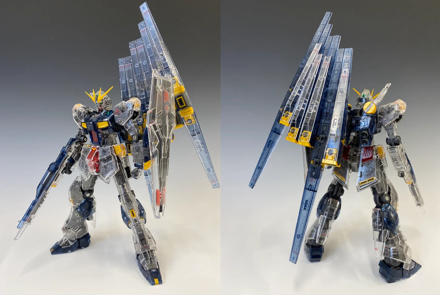 Bandai Gundam Base Exclusive RG 1/144 Nu Gundam HWS (Clear Color) - Image 7