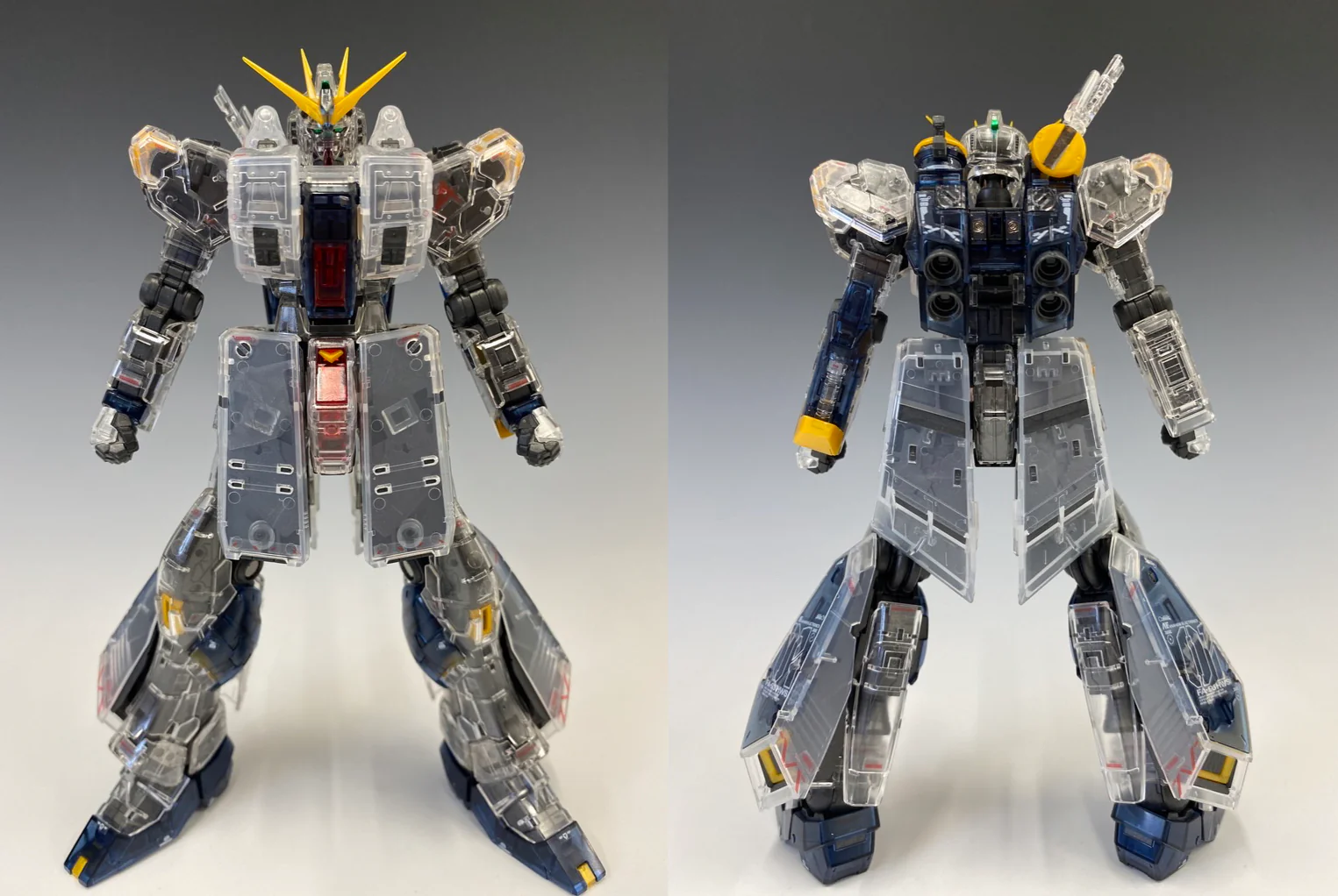 Bandai Gundam Base Exclusive RG 1/144 Nu Gundam HWS (Clear Color) - Image 8