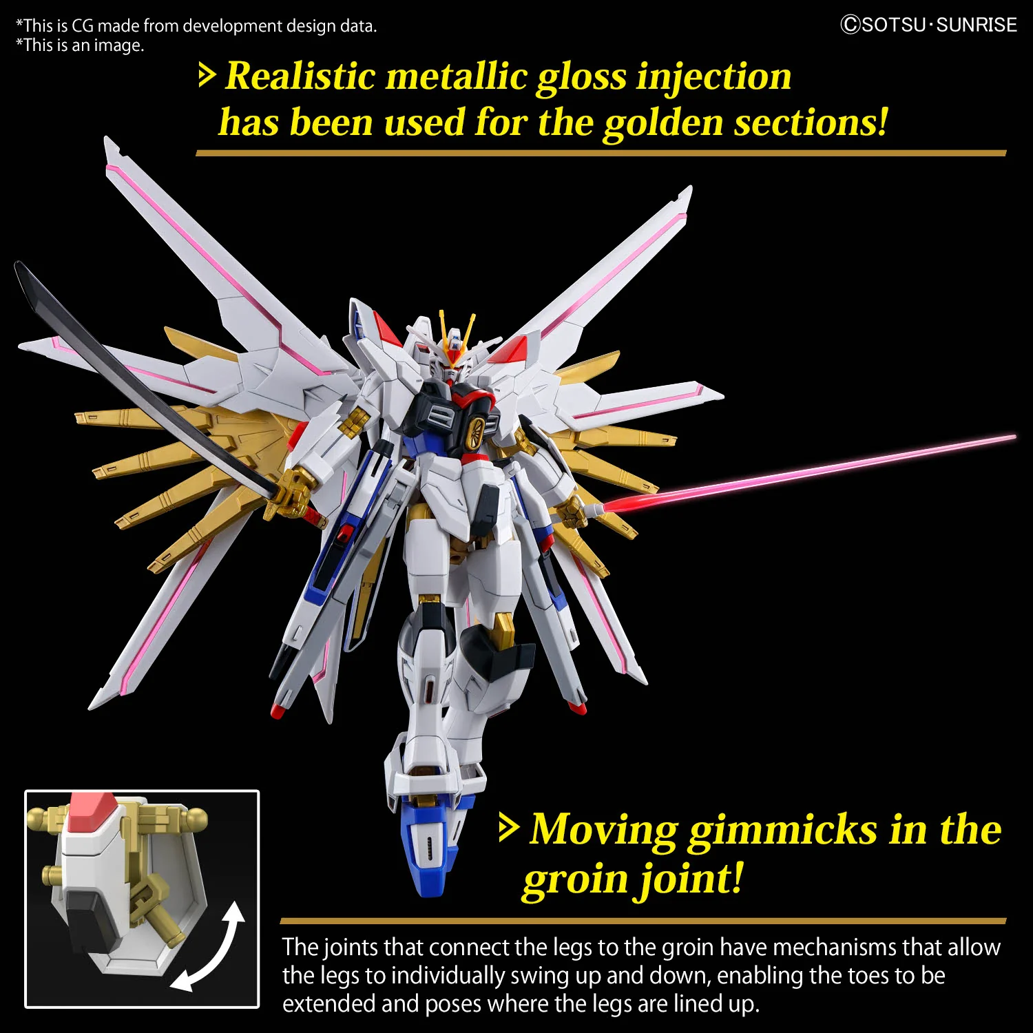 Bandai HG 1/144 ZGMF/A-262PD-P Mighty Strike Freedom Gundam Model Kit - Image 13