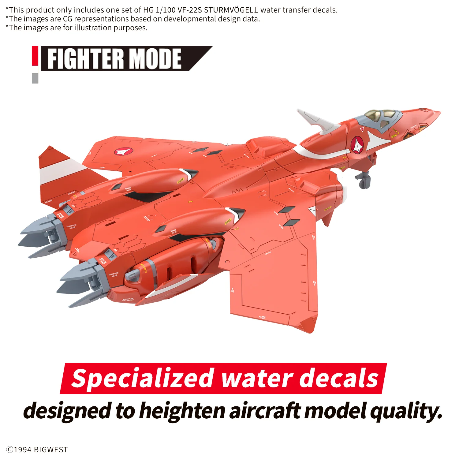 Bandai Hobby HG 1/100 VF-22S Sturmvogel II Water Decals - Image 4