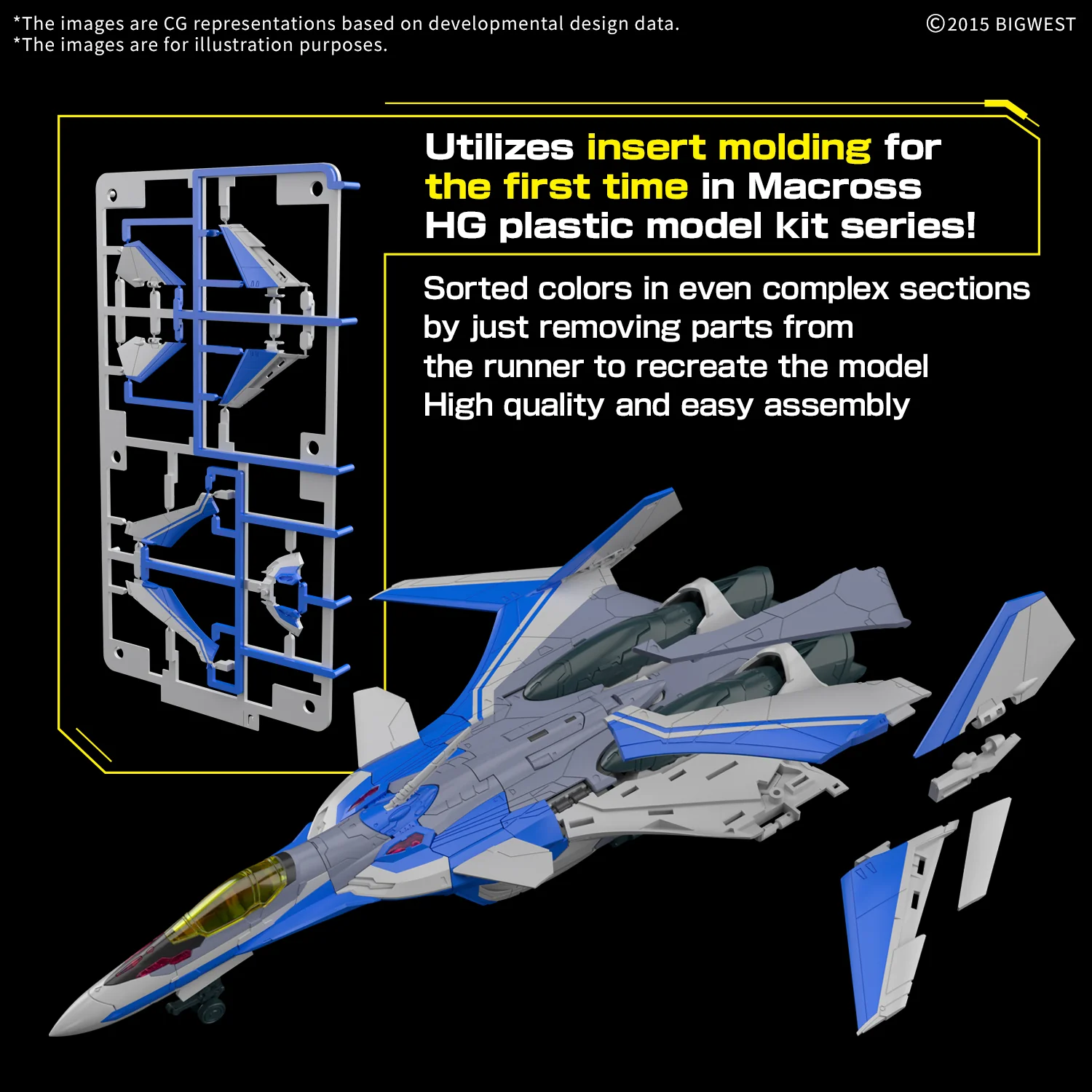 Bandai Macross Delta HG 1/100 VF-31J Siegfried (Hayate Immelmann Use) Deluxe Set Model Kit - Image 15