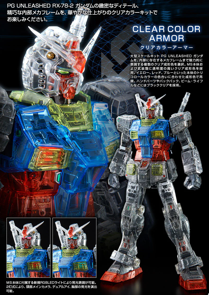 Bandai PG 1/60 Clear Color Body for Perfect Grade Unleashed RX-78 Model Kit - Image 3