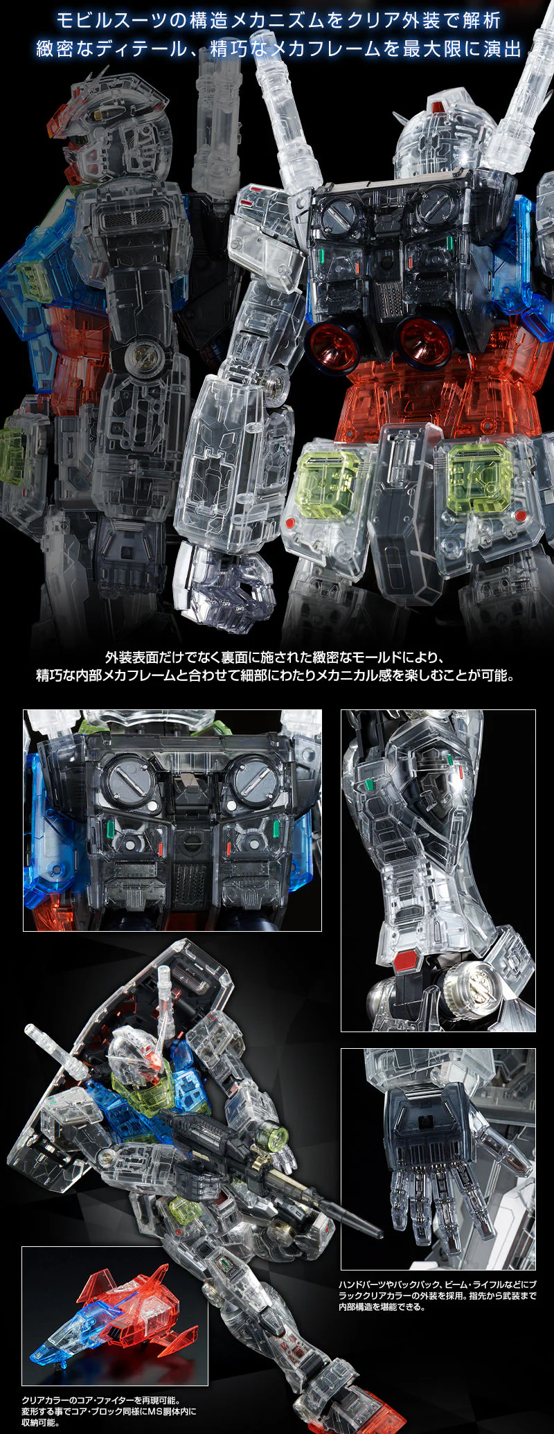 Bandai PG 1/60 Clear Color Body for Perfect Grade Unleashed RX-78 Model Kit - Image 4