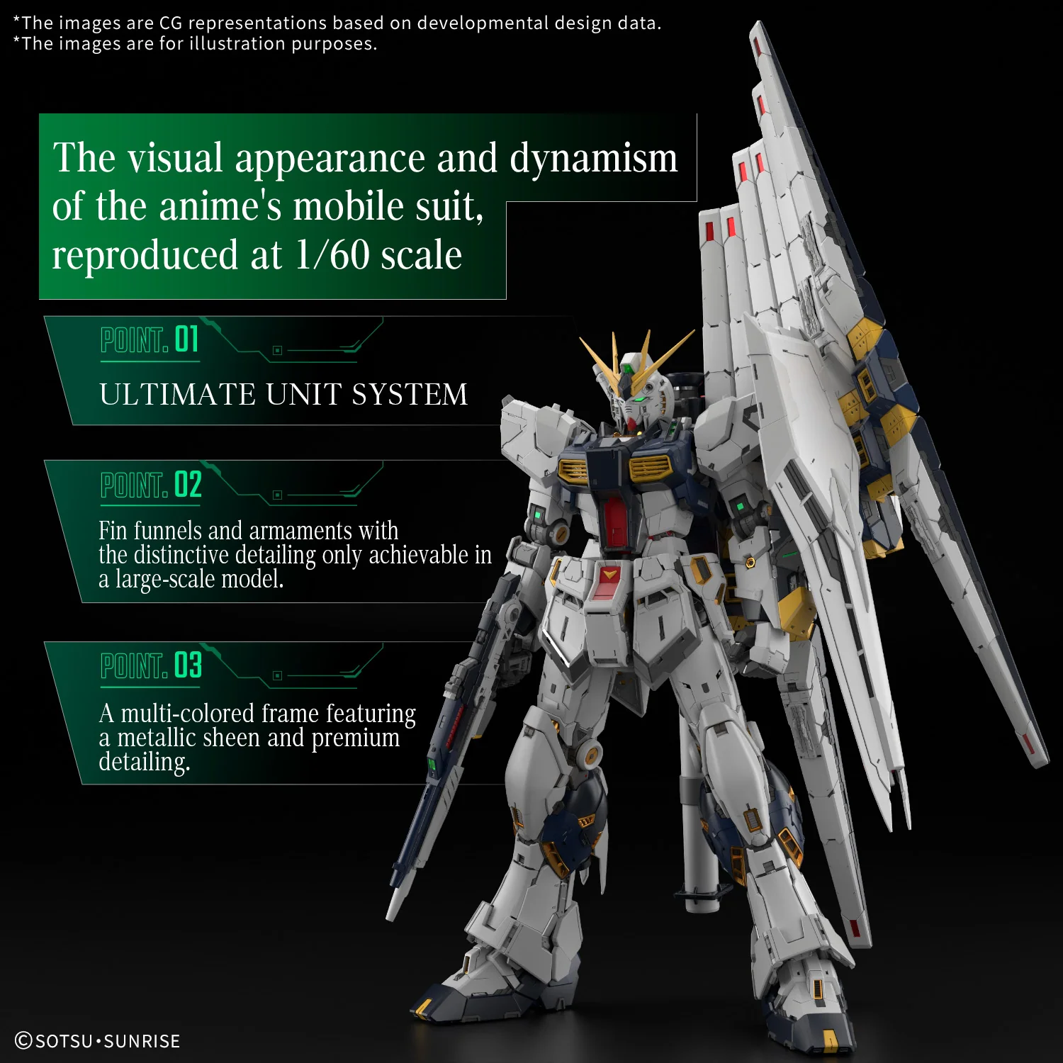 Bandai PG Unleashed 1/60 RX-93 Nu Gundam Model Kit - Image 12