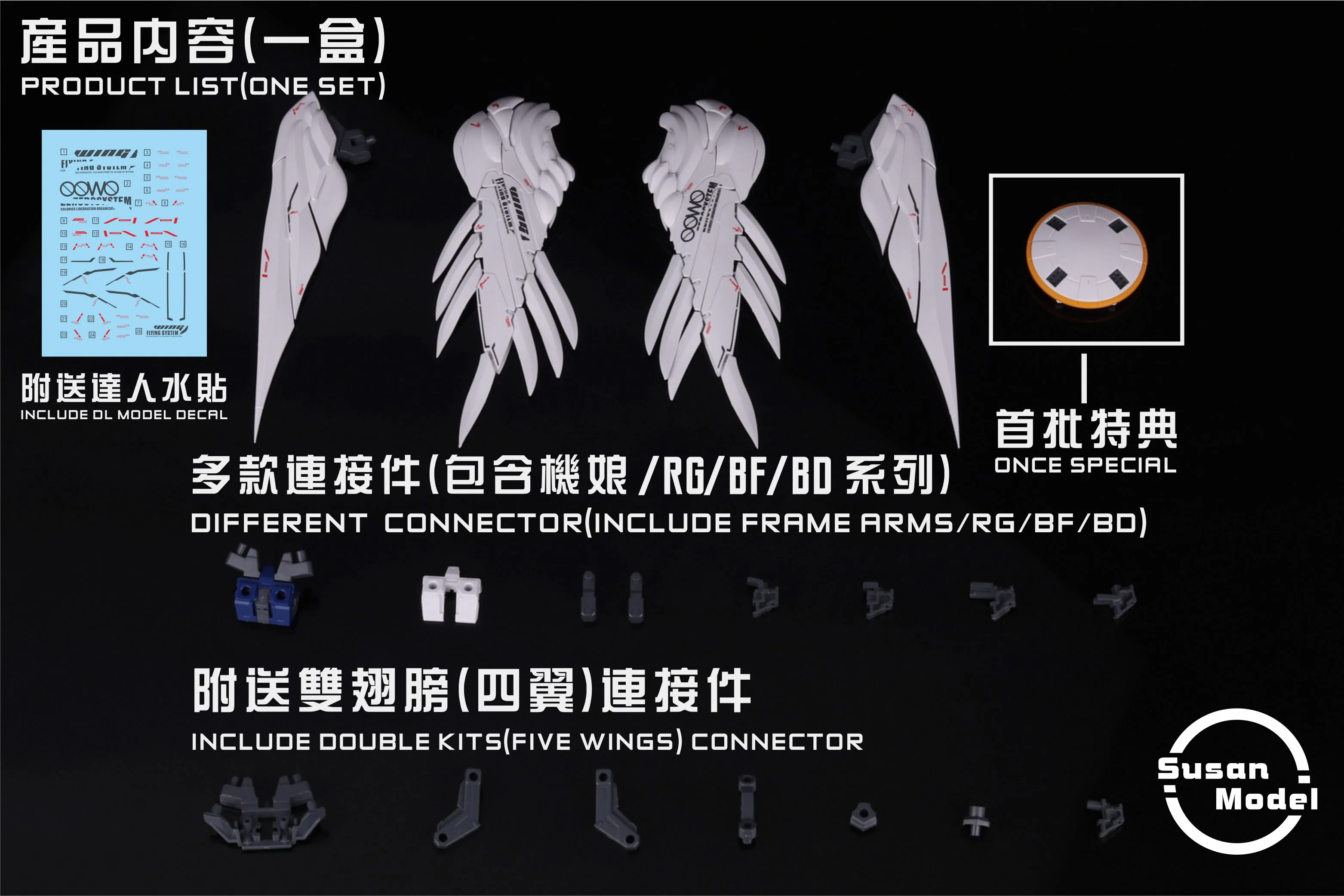 Susan Model RG/HG 1/144 Wing Add-on Model Kit - Image 3